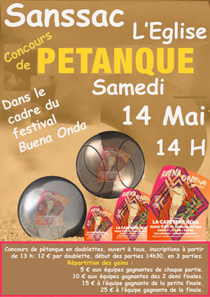 Festival Buena Onda Samedi 14 Mai 14 H : Concours de pétanque