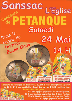 Concours de pétanque : Samedi 24 Mai.