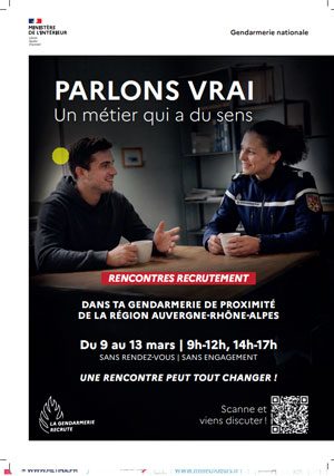 La gendarmerie recrute.